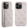 Guess GUBPM5P15X4GEMGP Apple iPhone 15 Pro Max kietasis dėklas + 5000 mAh MagSafe išorinė baterija, rinkinys, 4G Metal Logo, rožinis