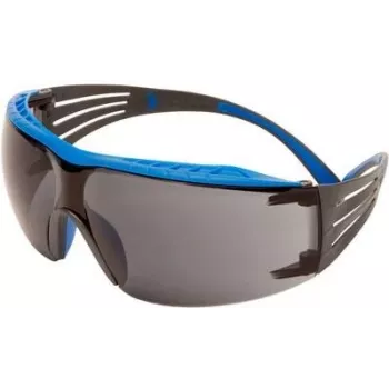 3M SecureFit SF402XSGAF-BLU apsauginiai akiniai, pilki rūko ir įbrėžimų neatsparūs stiklai, mėlyni rėmeliai, XS