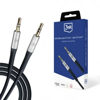 3MK AUX Cable Jack 3,5 mm - Jack 3,5 mm, 1 m, Black