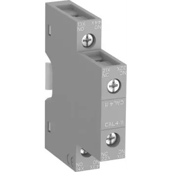 ABB CAL4-11 pagalbinis kontaktų blokas 1NO+1NC, priekinio montavimo, varžtiniai gnybtai (1SBN010120R1011)