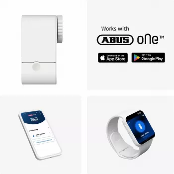 ABUS ABLO10000W belaidis durų spynos pavara – montuojama ant durų paviršiaus, skirta euro profilio cilindrams, balta