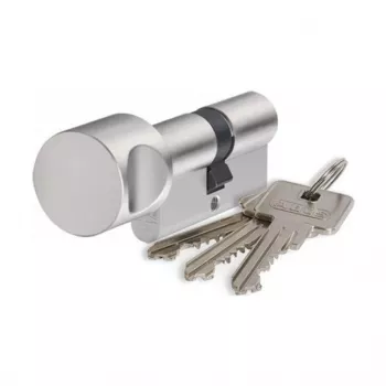 ABUS dvigubas cilindras 45x55 mm matinis nikelis, ilgas, 3 raktai