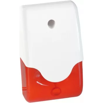 ABUS Security-Center SG1681 Mini Sirena su įspėjamąja lempute, raudona, 12 V DC, 105 dB, IP44, laidinė, vidaus / dengtoms lauko patalpoms