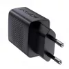 ACEFAST A82 GaN USB-C PD 20W sieninis įkroviklis – juodas
