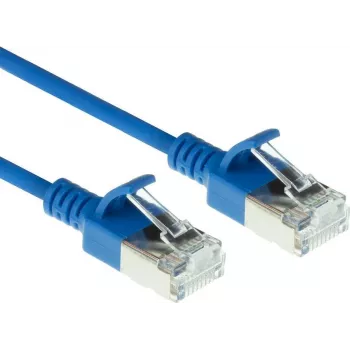 ACT Blue 5m LSZH U/FTP CAT6A Datacenter Slimline komutacinis kabelis be užkabinimo su RJ45 jungtimis (DC7605)
