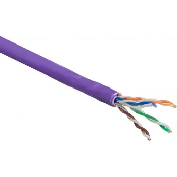 ACT Cat 6 U/UTP kietosios instaliacijos kabelis, LSZH, CPR Dca, 24AWG, violetinės spalvos, 305m (XS6003)