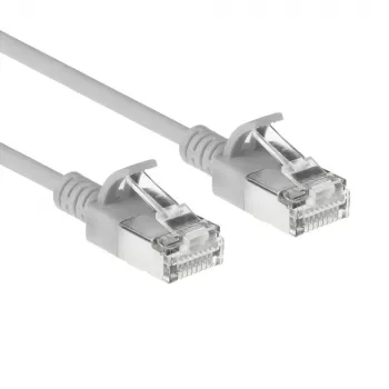 ACT Pilkas 2.5m LSZH S/FTP CAT6A plonas be užkabinimų komutacinis kabelis (DB7053)