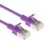 ACT Purple 0.25m LSZH U/FTP CAT6A Datacenter Slimline komutacinis kabelis be fiksatorių su RJ45 jungtimis (DC7352)