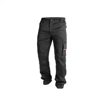 ActiFlex darbo kelnės, 50 dydis, juodos, su CORDURA sutvirtinimais ir KneeGuard sistema