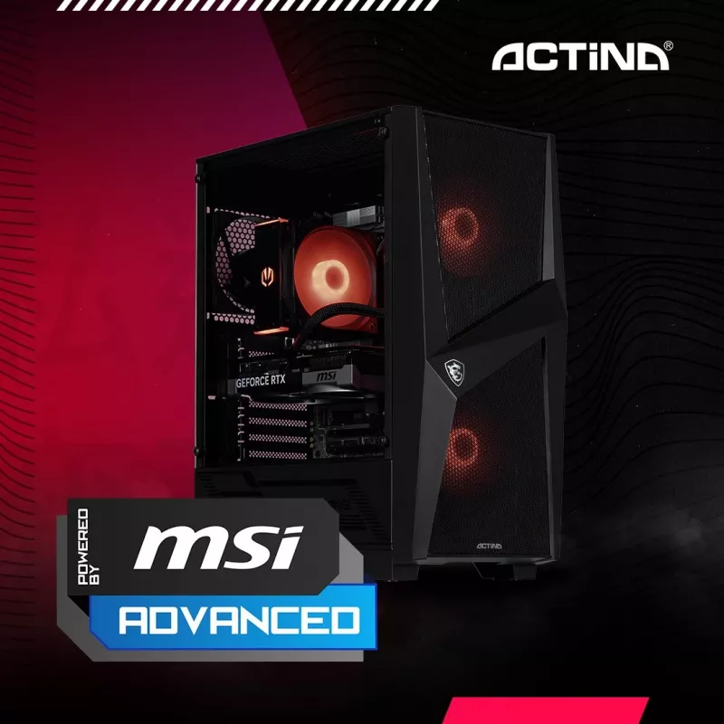 Kompiuteris ACTINA PC AMD Ryzen 7 8700F 32 GB DDR5-SDRAM 1 TB SSD NVIDIA GeForce RTX 5060 Midi Tower Juoda