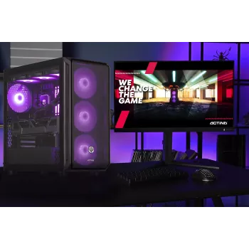 „Actina PC“ su AMD Ryzen 7 9800X3D, 32 GB DDR5-SDRAM, 2 TB SSD, AMD Radeon RX 9070 XT, Midi Tower, juoda