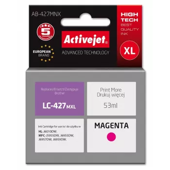 Activejet AB-427MNX Brother LC-427MXL suderinama rašalo kasetė, rausvai raudona, didelės išeigos, 53 ml, Supreme serija