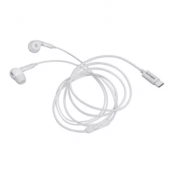 Activejet laidinės ausinės USB-C baltos
