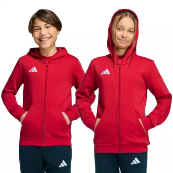 adidas Entrada 26 Full Zip Hoodie Children Red KH1781 128cm
