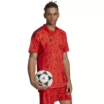 ADIDAS Vyrų Condivo 22 vartininko marškinėliai trumpomis rankovėmis, raudoni