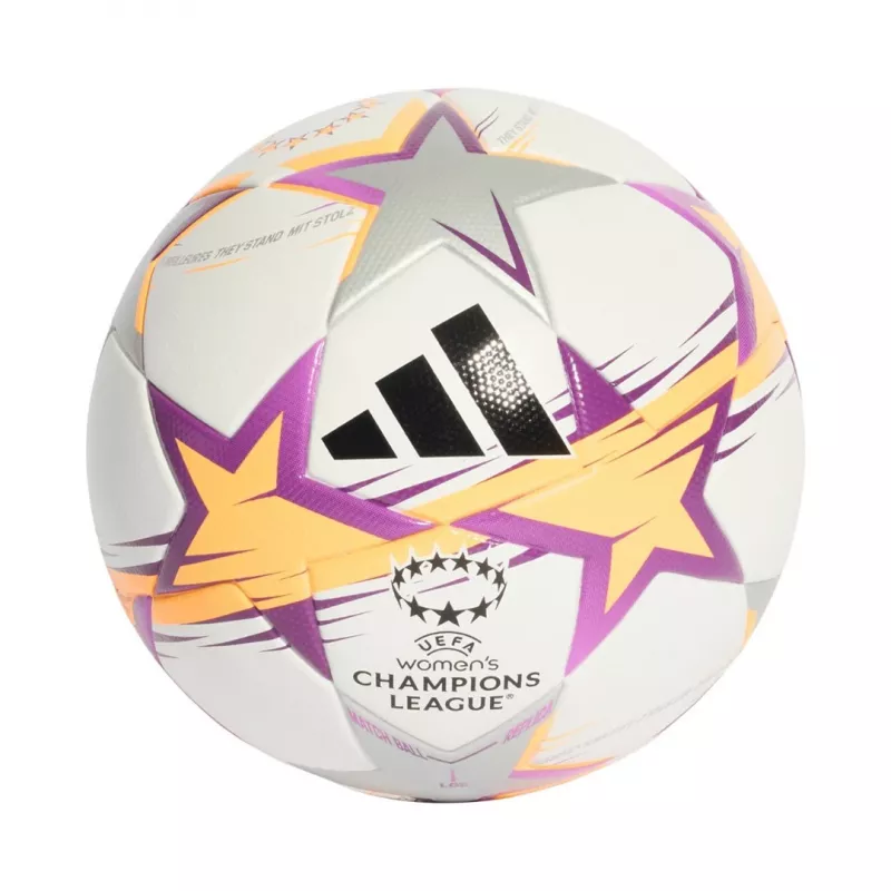 adidas UCL moterų lygos 26/27 lygos etapas futbolo kamuolys 5 dydis balta-oranžinė-sidabrinė