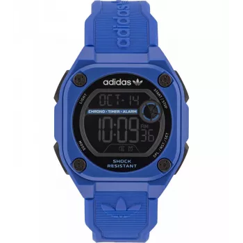 Adidas Unisex Digitalinis Kvarcinis Laikrodis AOST23061 45mm Juodas Derva Silikonas