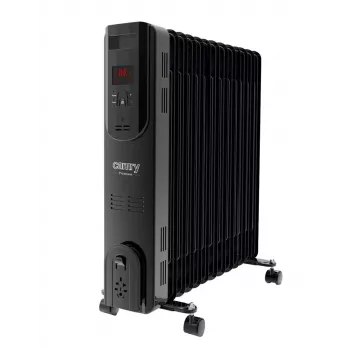 Adler Camry CR 7814 alyvos radiatorius su nuotolinio valdymo pultu, 2500 W, 3 galios lygiai, 11 sekcijų, skaitmeninis termostatas, 24 val. laikmatis, LED ekranas, apsauga nuo perkaitimo ir apvirtimo, juodas