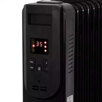 Adler Camry CR 7814 alyvos radiatorius su nuotolinio valdymo pultu, 2500 W, 3 galios lygiai, 11 sekcijų, skaitmeninis termostatas, 24 val. laikmatis, LED ekranas, apsauga nuo perkaitimo ir apvirtimo, juodas
