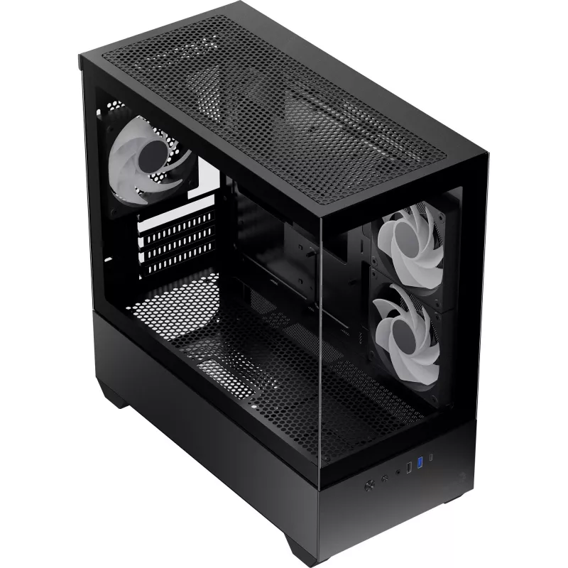 AEROCOOL P300D G-BK-v1 Mini Tower ATX korpusas, juodas, grūdintas stiklas