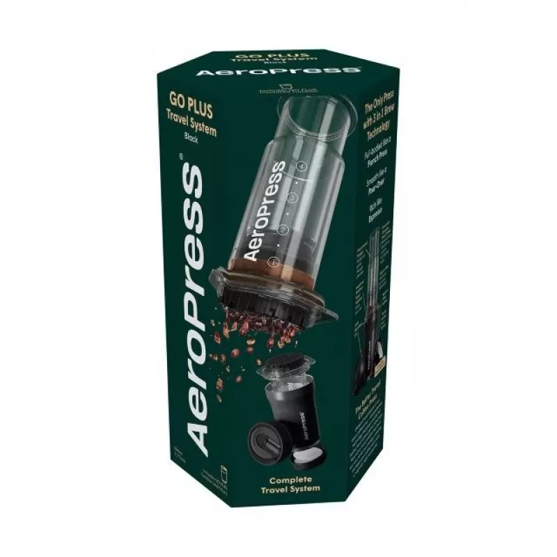 AeroPress Go Plus kelioninė kavos presė su termo puodeliu - juoda | Kur.lt