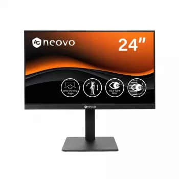 AG Neovo LH2404 23.8 inch Full HD ergonomiškas stalinis LED monitorius su NeoV optiniu stiklu, 120 Hz, VA skydeliu, HDMI, DisplayPort, VGA, juodos spalvos