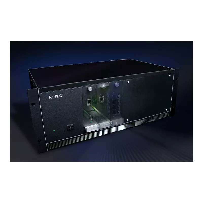 AGFEO ES 730 IT IP ryšio sistema (PBX) – 100 abonentų, 100 SIP trunkų, 30 VoIP skambučių, Gigabit Ethernet, USB, ugniasienė, VPN, UC-Suite, CTI, Web GUI