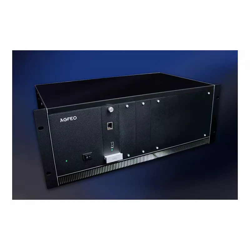 AGFEO ES 730 IT IP ryšio sistema (PBX) – 100 abonentų, 100 SIP trunkų, 30 VoIP skambučių, Gigabit Ethernet, USB, ugniasienė, VPN, UC-Suite, CTI, Web GUI