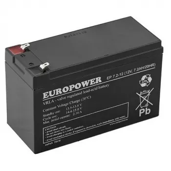 AGM akumuliatorius EUROPOWER Series EP 12V 7.2Ah (tarnavimo laikas 6–9 metai)