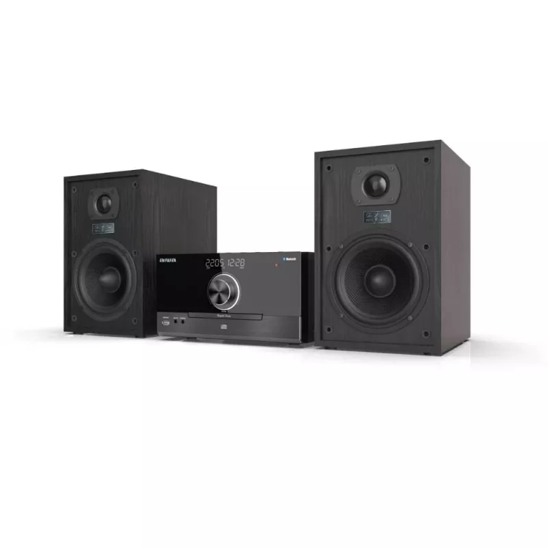 Aiwa MSBTU-600 50W Bluetooth CD Mikro Hi-Fi Sistema su FM Radiju, USB, Aux-in, LED Ekranu, Nuotolinio Valdymo Pultu, Juoda