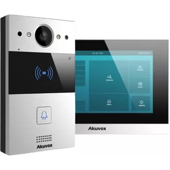 Akuvox C313W-2/R20A-2 2-Wire IP Video Intercom komplektas su 7 colių lietimui jautriu monitoriumi ir RFID durų stotele