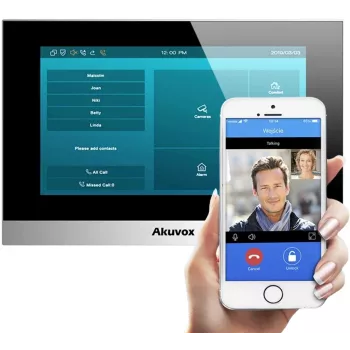 AKUVOX C313W-2 Vaizdo durų telefono monitorius su 7 colių liečiamu ekranu, Android 6.0, PoE