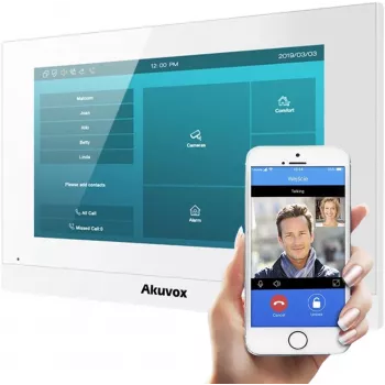 Akuvox C313W Baltas Vaizdo Domofono Monitorius su Logotipu