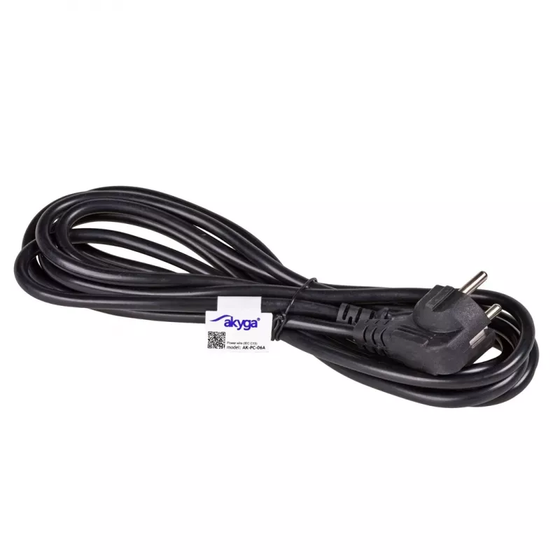 Akyga AK-PC-06A maitinimo laidas 3 m, CEE 7/7 – IEC C13, juodas