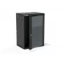 ALANTEC 19 inch 18U sieninis stovas 600x450 mm, dviejų sekcijų, viengubos stiklo durys, juodas