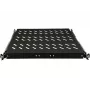 ALANTEC 19 inch 1U Sliding Shelf 570mm Depth, Black, 4-Point Mounting