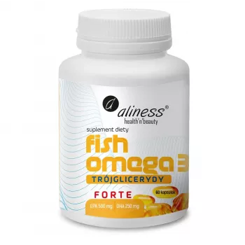 Aliness Fish Omega 3 FORTE trigliceridai 500/250mg 60 kapsulių