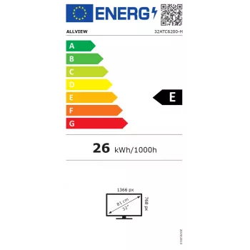 Allview 32ATC6200-H 32 colių HD Ready LED televizorius (juodas)