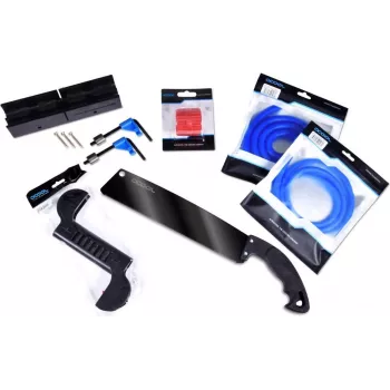 Alphacool 29144 kietų vamzdelių lenkimo rinkinys vandens aušinimui – 12/13/16 mm formos, silikono įdėklai, pjaustytuvas, nuožulnumo įrankis, matavimo juosta, dėklas