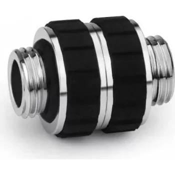 Alphacool Apex Grip dvigubas nipelis adapteris G1/4 vyriškas-vyriškas pasukamas chromuotas 14918