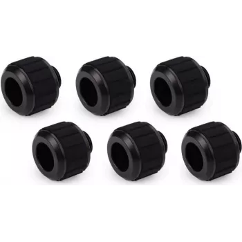 Alphacool Apex Grip HardTube suspaudimo jungtis 13mm G1/4 - Deep Black, 6 vienetų paketas 14926