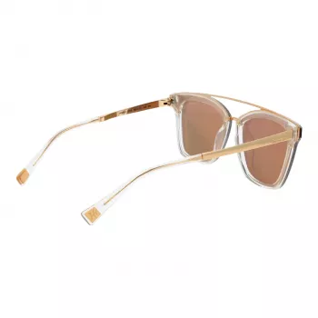 ANA HICKMANN HI9081-66T03 Moteriški drugelio formos akiniai nuo saulės, auksinis rėmas, rudi gradientiniai lęšiai, 66 mm