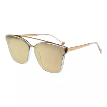 ANA HICKMANN HI9081-66T03 Moteriški drugelio formos akiniai nuo saulės, auksinis rėmas, rudi gradientiniai lęšiai, 66 mm