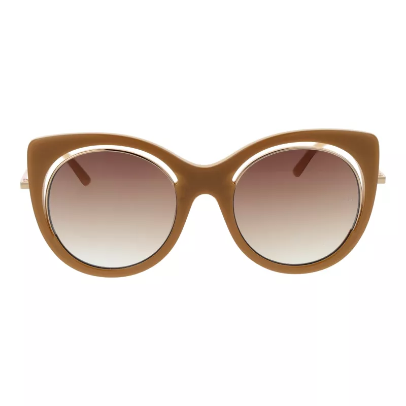 ANA HICKMANN Moteriški Akiniai Nuo Saulės AH9265-54H02 Havana Acetate Square Frame Brown Gradient Lens 54mm