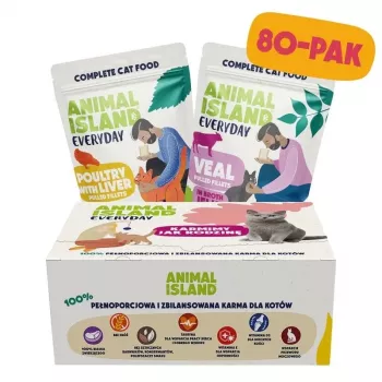ANL Animal Island Everyday Mixed Flavors šlapias kačių maistas paketėliuose 80 x 85 g