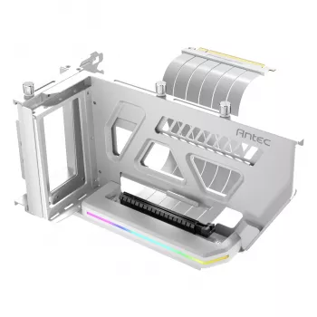 Antec SHIFT ARGB vertikalus GPU laikiklis su PCIe 4.0 riser kabeliu – baltas