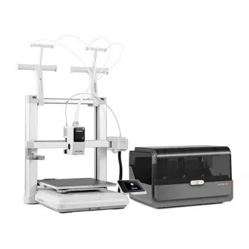 Anycubic Kobra X Combo 3D spausdintuvas – 300x300x300 mm FDM su LeviQ automatiniu niveliavimu, tiesiogine pavara, 180 mm/s, karborundo stiklu, 4,3 col. jutikliniu ekranu