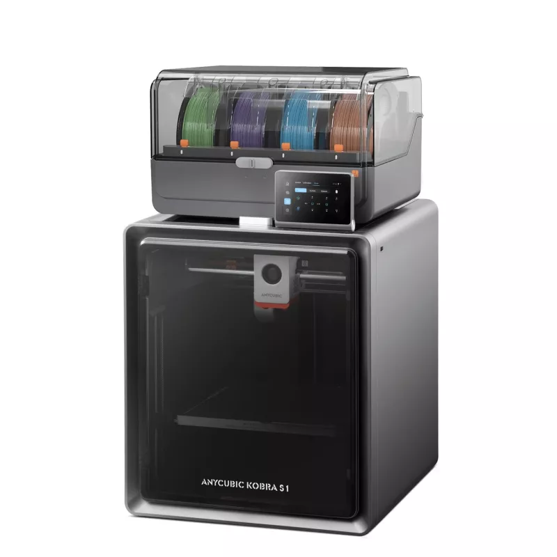 ANYCUBIC S1 Combo V2 FDM 3D spausdintuvas su 250 x 220 x 220 mm darbo sritimi, 500 mm/s greičiu, automatiniu niveliavimu, PEI platforma, Klipper programine įranga, Wi-Fi, 4.3 inch jutikliniu ekranu, 400W galia