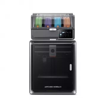 ANYCUBIC S1 Combo V2 FDM 3D spausdintuvas su 250 x 220 x 220 mm darbo sritimi, 500 mm/s greičiu, automatiniu niveliavimu, PEI platforma, Klipper programine įranga, Wi-Fi, 4.3 inch jutikliniu ekranu, 400W galia