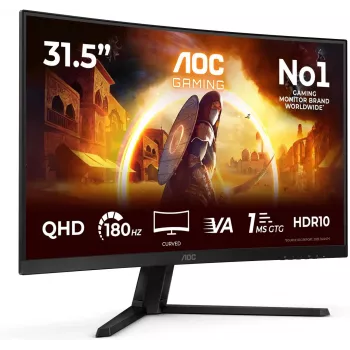 AOC CQ32G4 31,5 inch lenktas QHD žaidimų monitorius, 165Hz, 1ms, VA, FreeSync Premium, HDR10